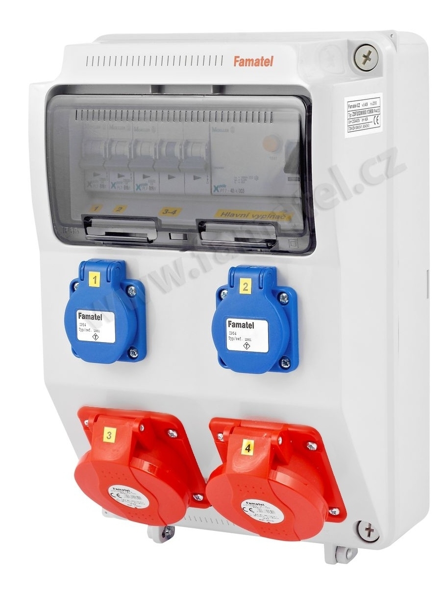 FAMATEL zás.kombinace ZSF 20002000.1 /3958 jištěná s chráničem 2x230V, 2x32/5 330x215x155